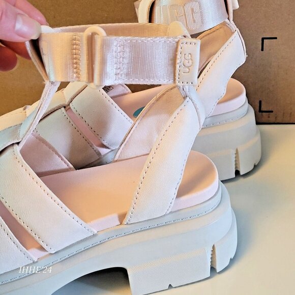 Women’s Sandals#6 UGG Ashton Blush Pink & Beige Platform Gladiator Strappy Prom - Picture 7 of 16